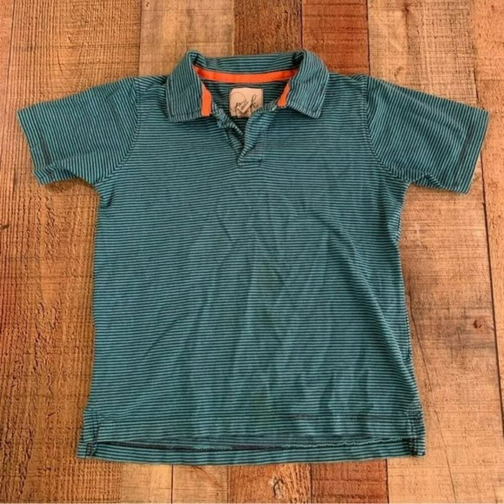 Peek boys blue striped shirt sleeve polo -S